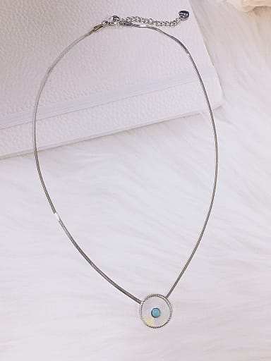 Stainless steel Shell Round Dainty Link Necklace