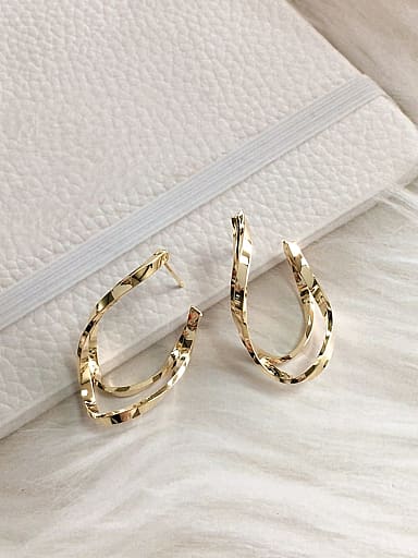 Brass Irregular Trend Stud Earring