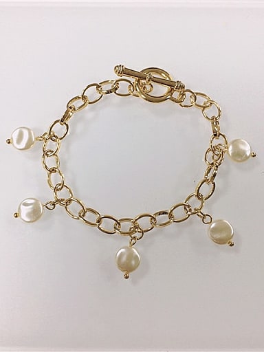 Zinc Alloy Imitation Pearl Irregular Trend Link Bracelet