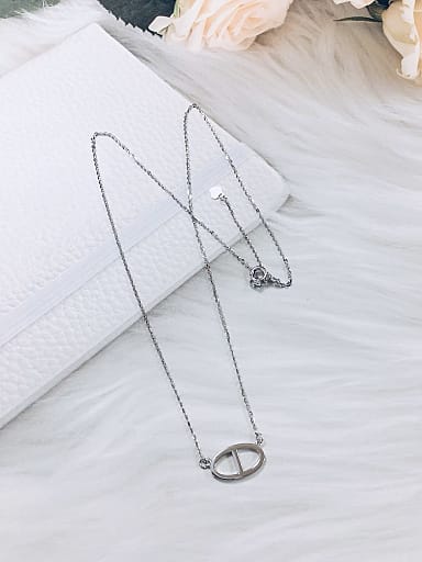 925 Sterling Silver Irregular Dainty Initials Necklace