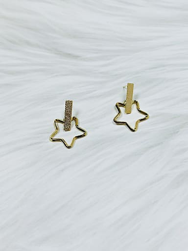 Brass Star Minimalist Drop Earring