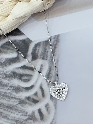 925 Sterling Silver Cubic Zirconia Heart Dainty Locket Necklace
