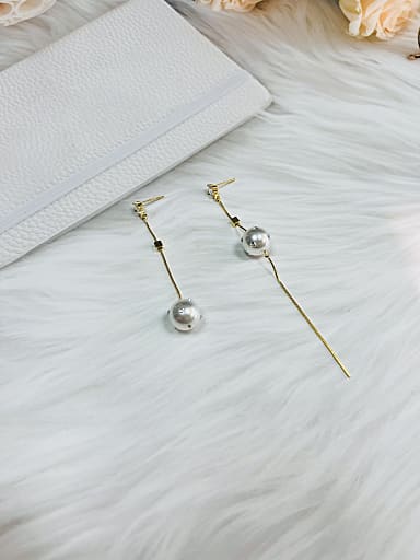 Zinc Alloy Imitation Pearl Tassel Trend Threader Earring
