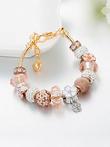 Copper Alloy Crystal Enamel Irregular Luxury Charm Bracelet