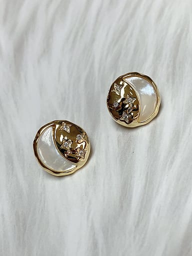 Brass Cubic Zirconia Stud Earring