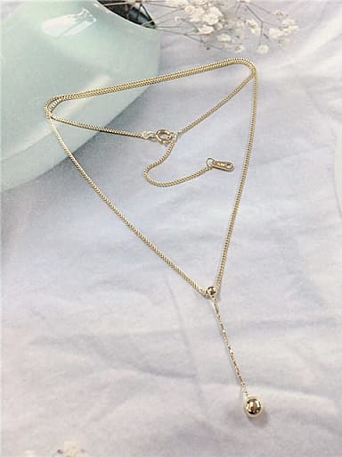 925 Sterling Silver Ball Dainty Necklace
