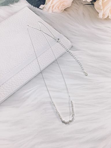 925 Sterling Silver Square Dainty Initials Necklace