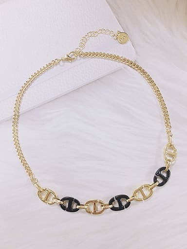 Stainless steel Resin Irregular Trend Link Necklace