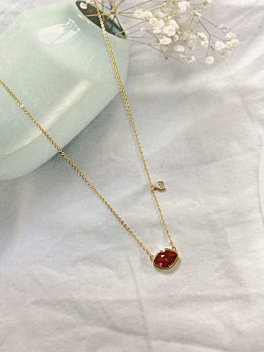 Brass Cubic Zirconia Mouth Dainty Initials Necklace