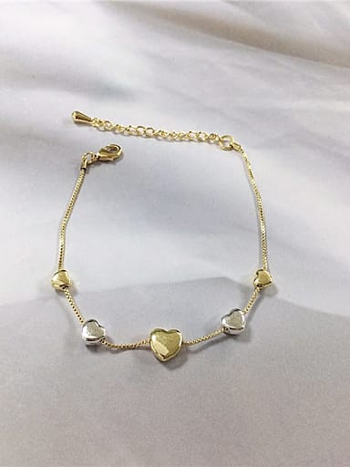 Zinc Alloy Heart Dainty Link Bracelet
