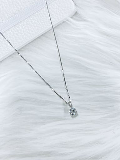 925 Sterling Silver Cubic Zirconia Water Drop Locket Necklace