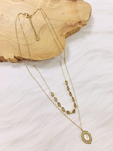 Stainless steel Water Drop Trend Multi Strand Necklace