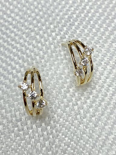 Brass Cubic Zirconia Trend Stud Earring