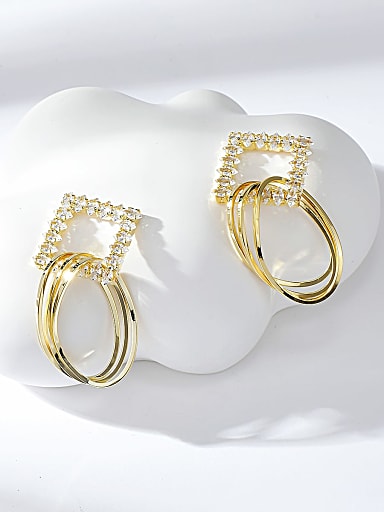 Zinc Alloy Gold Plated Irregular Stud Earring