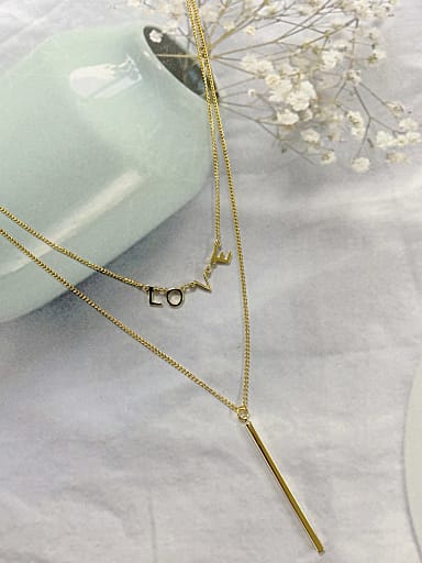 Brass Irregular Dainty Multi Strand Necklace