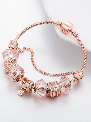 Copper Alloy Rhinestone Heart Trend Charm Bracelet