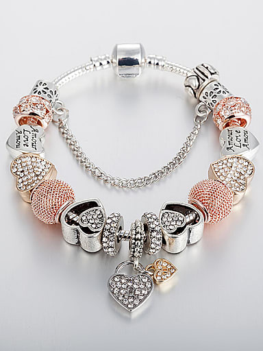 Tin Alloy Rhinestone Pentagram Luxury Charm Bracelet