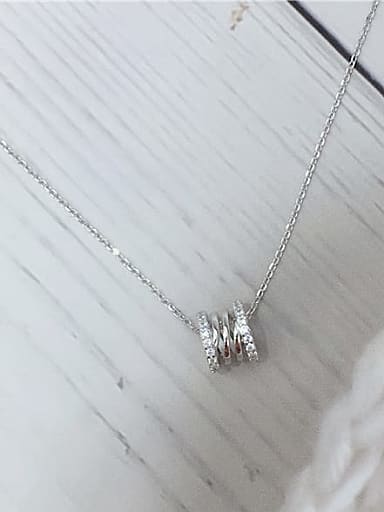 925 Sterling Silver Cubic Zirconia Cone Dainty Initials Necklace