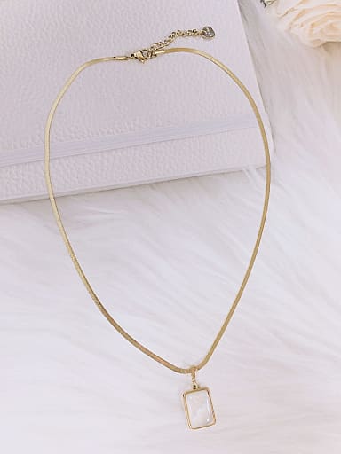 Stainless steel Shell Rectangle Minimalist Link Necklace