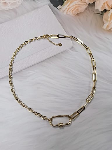 Stainless steel Oval Trend Link Necklace