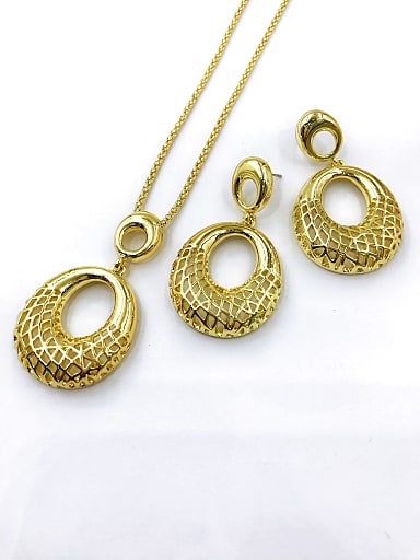 Minimalist Oval Zinc Alloy Earring and Necklace Set