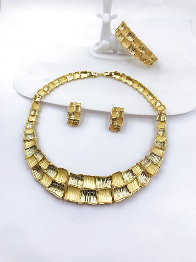 Trend Zinc Alloy Bangle Earring and Necklace Set