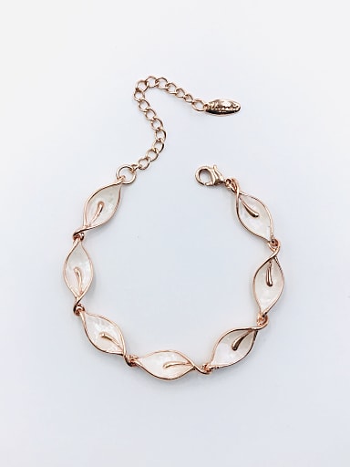 Zinc Alloy Shell White Leaf Dainty Bracelet