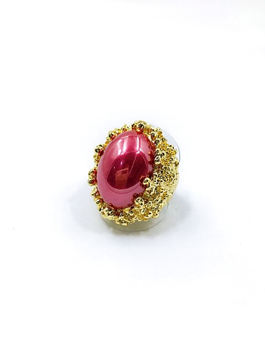 Zinc Alloy Imitation Pearl Red Trend Band Ring