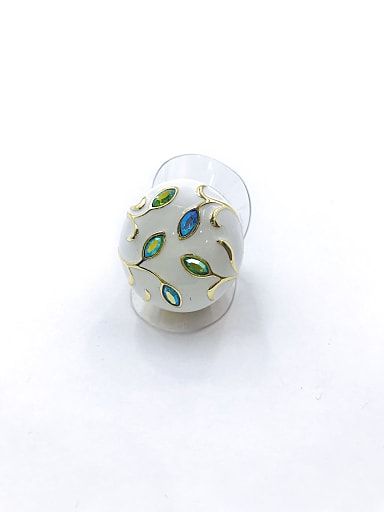Zinc Alloy Enamel Glass Stone Multi Color Round Trend Band Ring