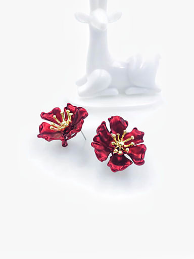 Zinc Alloy Flower Trend Clip Earring