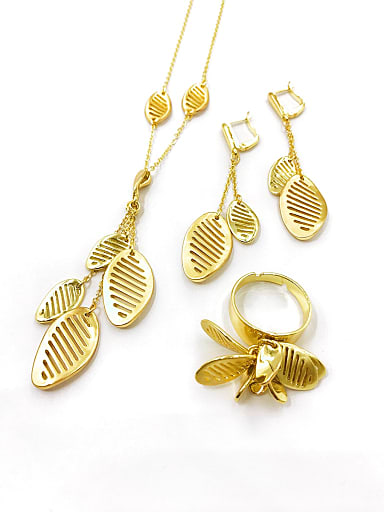 Trend Tassel Zinc Alloy Earring Ring and Necklace Set
