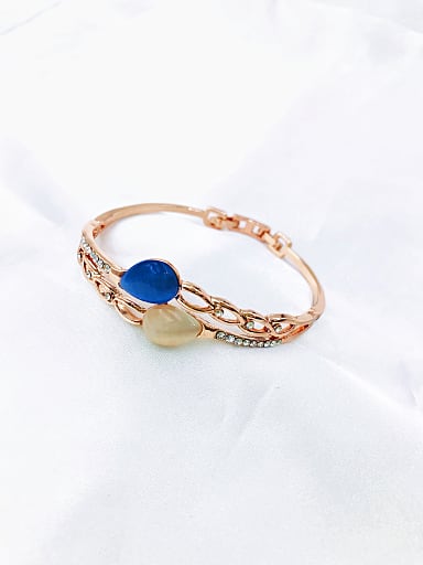 Zinc Alloy Cats Eye Multi Color Water Drop Dainty Band Bangle