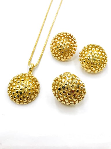Trend Round Zinc Alloy Earring Ring and Necklace Set