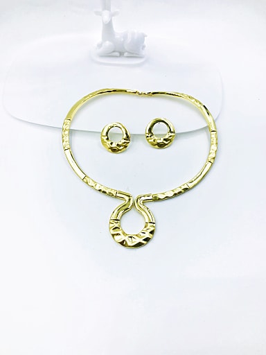 Zinc Alloy Minimalist Round  Earring and Necklace Set