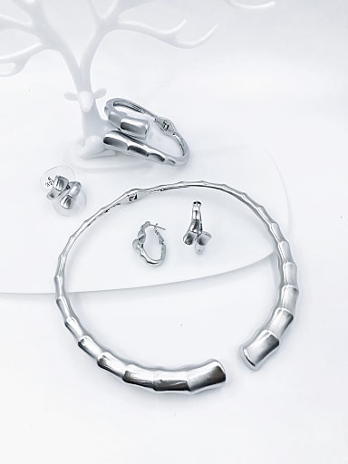 Zinc Alloy Minimalist Irregular Ring Earring Bangle And Necklace Set