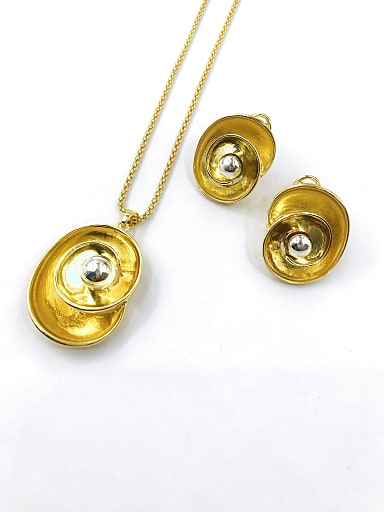 Trend Irregular Zinc Alloy Bead Silver Earring and Necklace Set