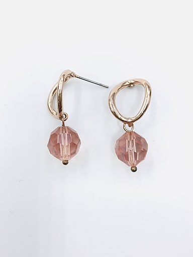 Zinc Alloy austrian Crystal Pink Minimalist Drop Earring