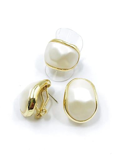 Minimalist Irregular Zinc Alloy Resin White Ring And Earring Set