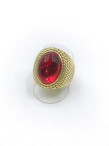 Zinc Alloy Resin Red Oval Classic Band Ring