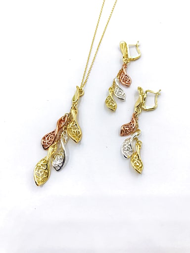 Trend Tassel Zinc Alloy Earring and Necklace Set