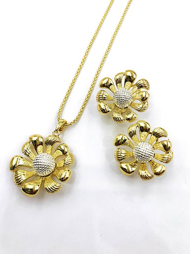Trend Flower Zinc Alloy Earring and Necklace Set
