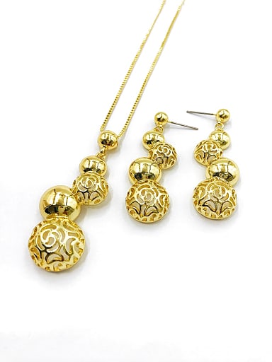 Trend Geometric Zinc Alloy Earring and Necklace Set