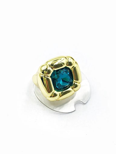 Zinc Alloy Glass Stone Blue Trend Band Ring