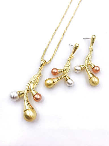 Trend Fruit Zinc Alloy Bead Multi Color Earring and Necklace Set
