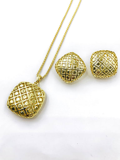 Minimalist Square Zinc Alloy Earring and Necklace Set