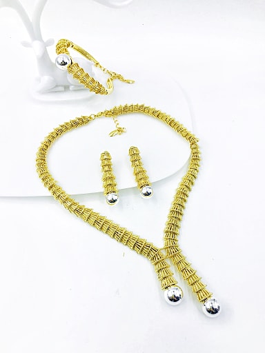 Zinc Alloy Trend Bangle Earring and Necklace Set