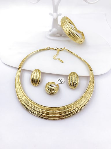 Trend Zinc Alloy Ring Earring Bangle And Necklace Set