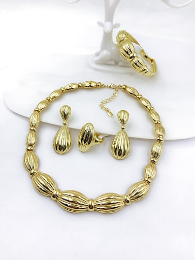 Trend Zinc Alloy Ring Earring Bangle And Necklace Set