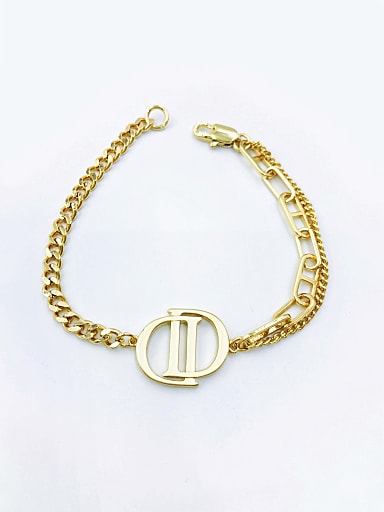 Brass Letter Minimalist Link Bracelet