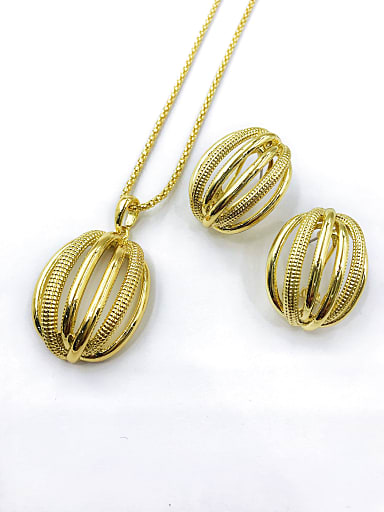 Minimalist Oval Zinc Alloy Earring and Necklace Set